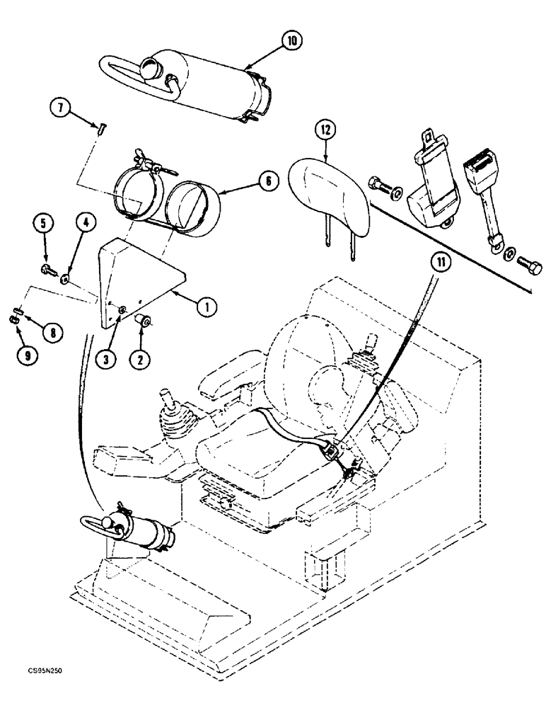 Схема запчастей Case 688BCK - (9D-42) - OPERATORS COMPARTMENT - OPTIONAL, 688B CK (120535, 120548, 120566-) (05.1) - UPPERSTRUCTURE CHASSIS/ATTACHMENTS