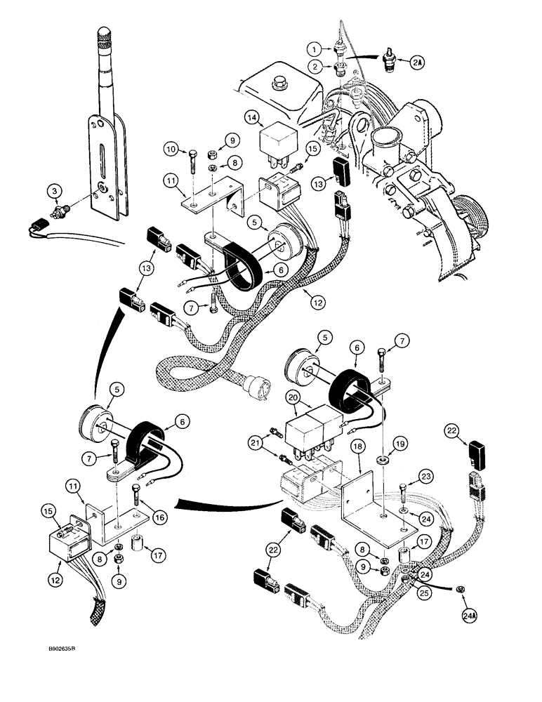 Схема запчастей Case 580SK - (4-52) - SPECIAL PARTS USED ON MODELS W/AUDIBLE WARNING ALARM FOR WATER TEMP.,ENG OIL PRESS.& PARKING BRAKE (04) - ELECTRICAL SYSTEMS