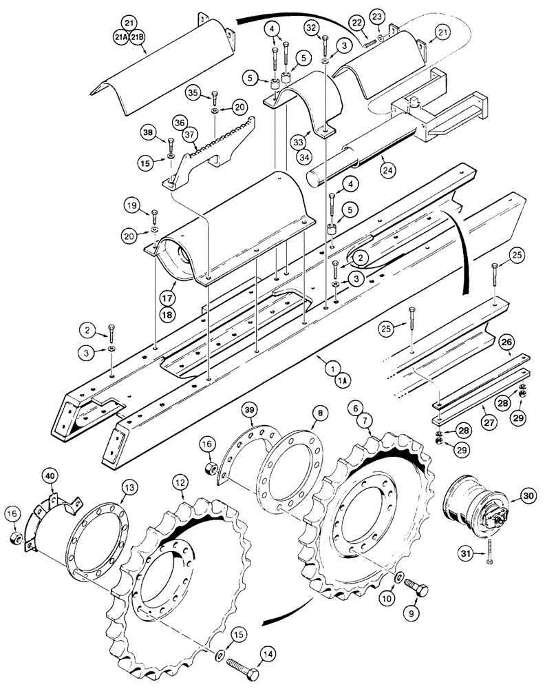 Схема запчастей Case 855E - (5-02) - TRACK FRAMES AND RELATED PARTS, RIGHT-HAND TRACK SHOWN IN ILLUSTRATION (11) - TRACKS/STEERING