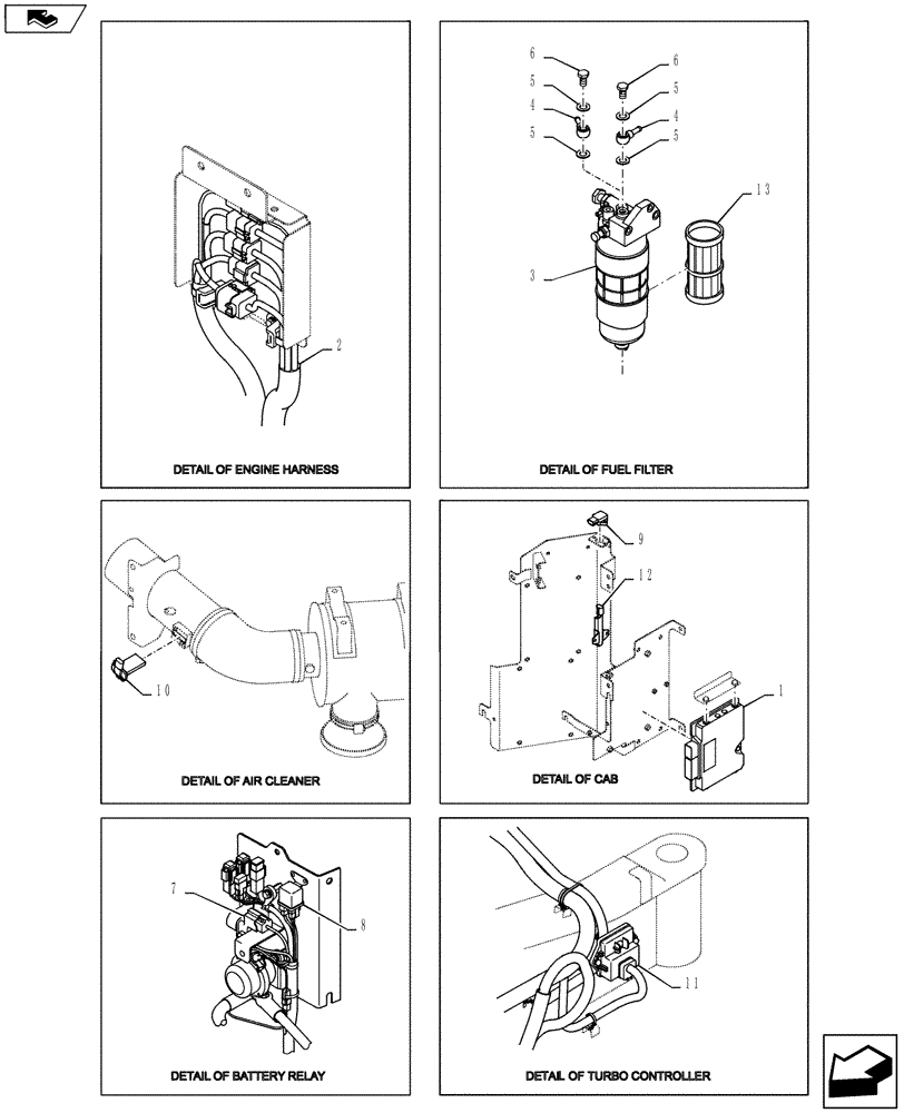 Схема запчастей Case CX235C SR - (10.001.01[03]) - ENGINE (10) - ENGINE