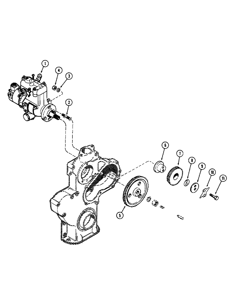 Схема запчастей Case 580B - (045A) - FUEL INJECTION PUMP AND DRIVE, (188) DIESEL ENGINE (03) - FUEL SYSTEM