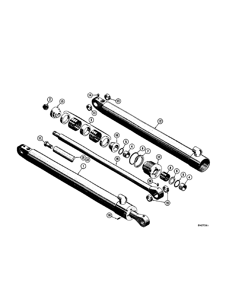 Схема запчастей Case 42 - (42[A]) - D29668 HYDRAULIC BUCKET CYLINDERS 