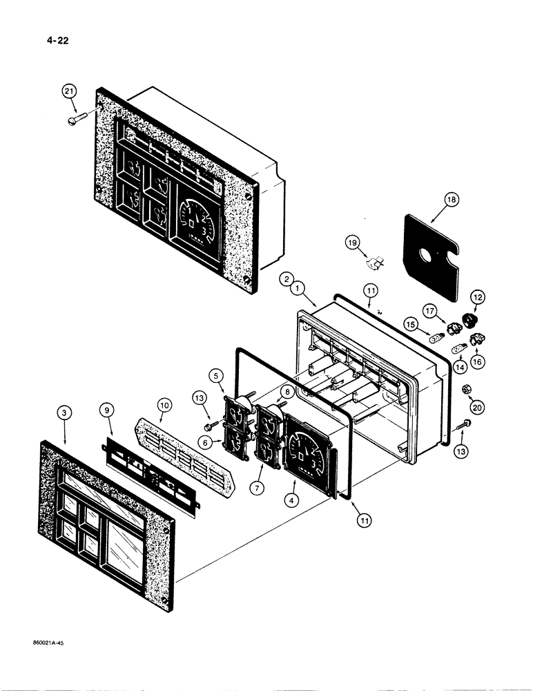 Схема запчастей Case 480E - (4-22) - D132690 INSTRUMENT CLUSTER (04) - ELECTRICAL SYSTEMS