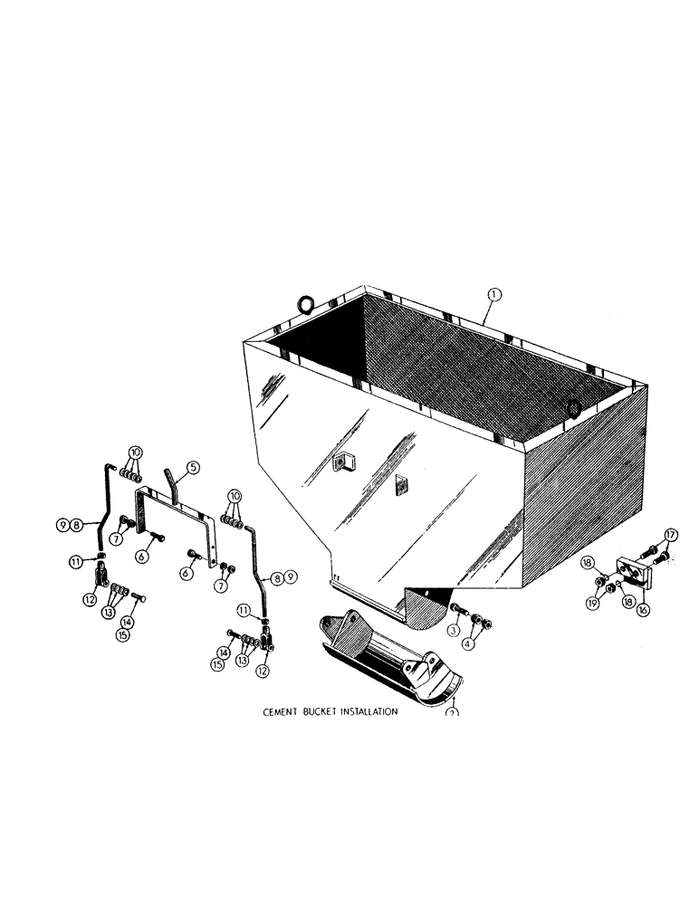 Схема запчастей Case M3B - (124) - CEMENT BUCKET INSTALLATION 