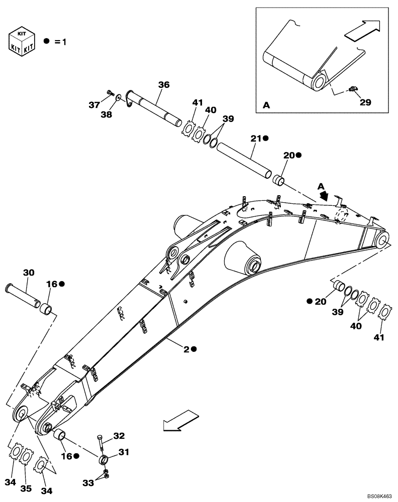 Схема запчастей Case CX800B - (09-53) - BOOM - STANDARD (8.40 M) (09) - CHASSIS