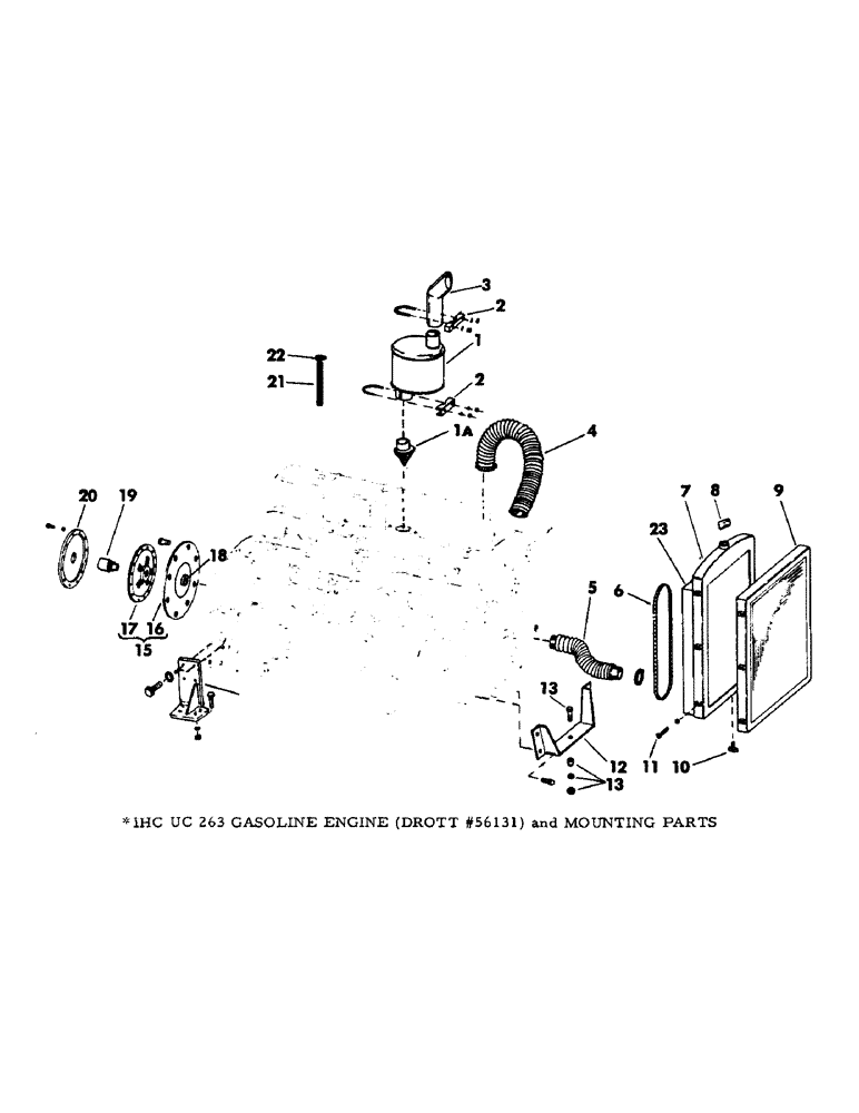 Схема запчастей Case 35YC - (C06) - IHC UC 263 GASOLINE ENGINE (DROTT #56131) AND MOUNTING PARTS (01) - ENGINE