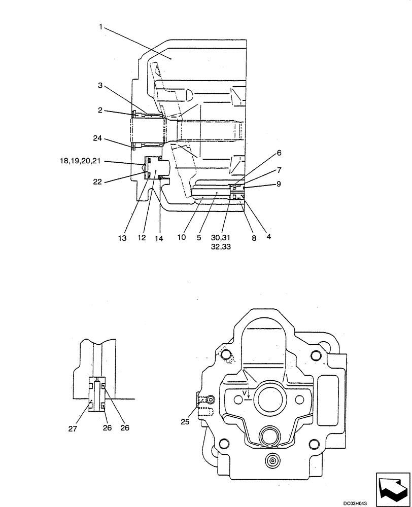 Схема запчастей Case CX25 - (08-26[00]) - PUMP - HOUSING (08) - HYDRAULICS