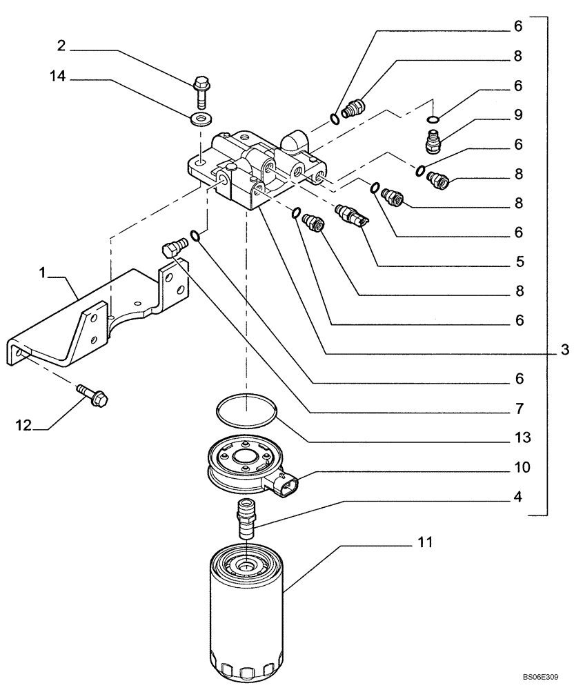 Схема запчастей Case 885B - (03-07[01]) - FUEL FILTER (03) - FUEL SYSTEM