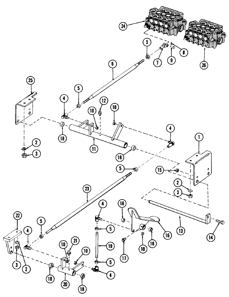 Схема запчастей Case 980 - (130) - SWING CONTROL AND LINKAGE (04) - UNDERCARRIAGE