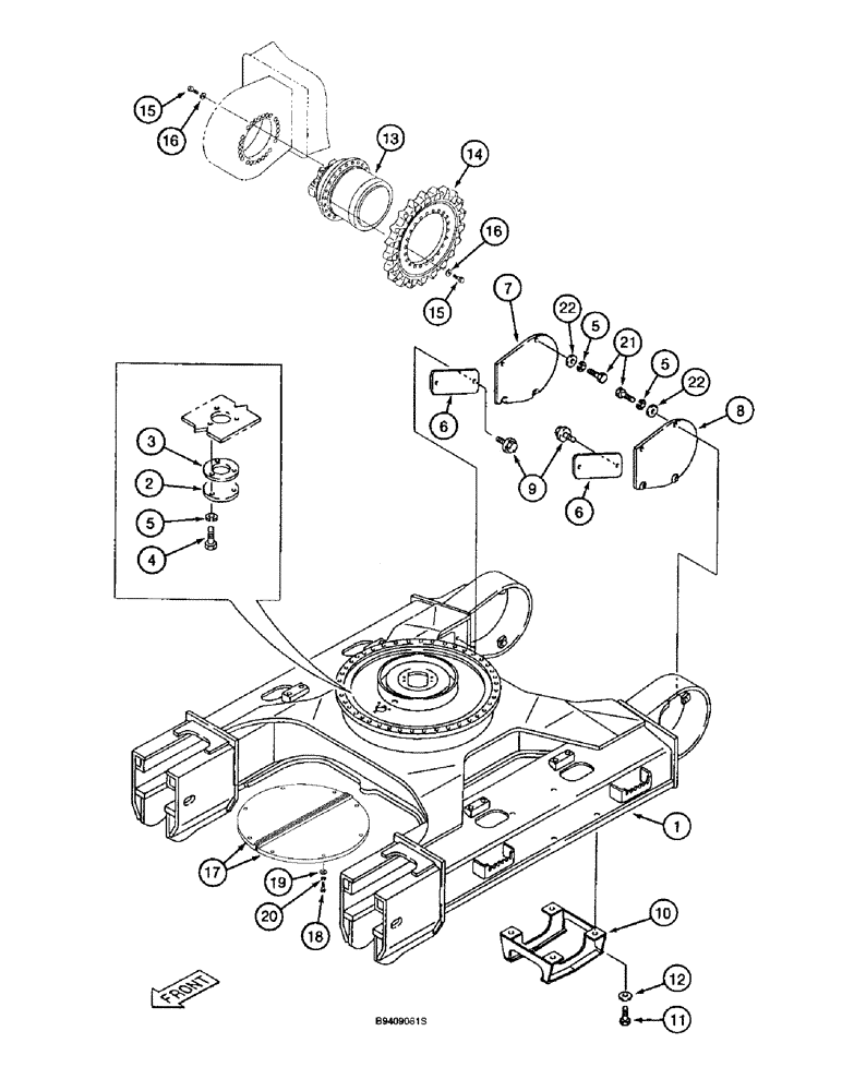 Схема запчастей Case 9040B - (5-02) - TRACK FRAME AND DRIVE SPROCKET, ALL MODELS EXCEPT TIMBER KING MODELS (11) - TRACKS/STEERING