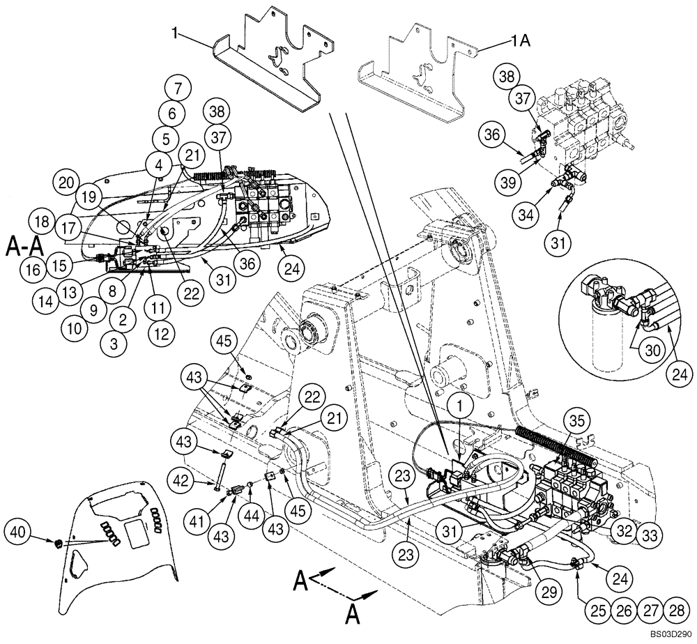 Схема запчастей Case 590SM - (08-21) - HYDRAULICS - COUPLER, LOADER TOOL QUICK (08) - HYDRAULICS