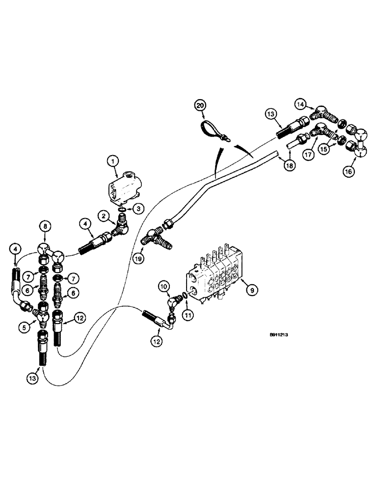 Схема запчастей Case 660 - (8-014) - BASIC HYDRAULIC CIRCUIT, POWER BEYOND CIRCUIT (08) - HYDRAULICS