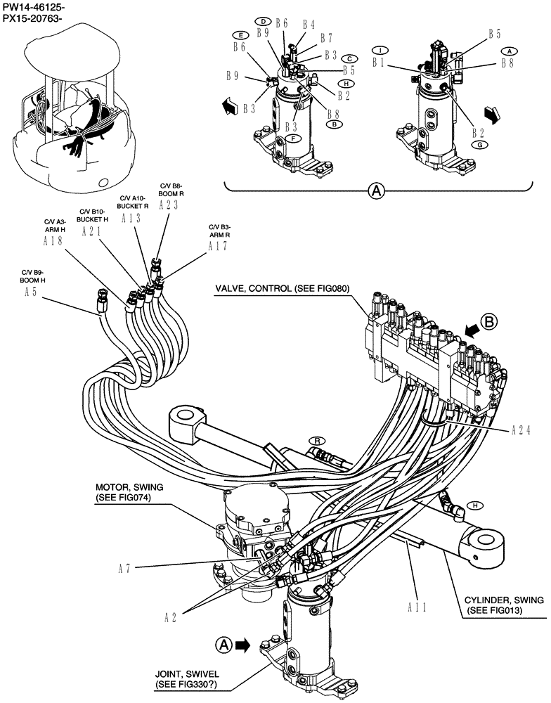 Схема запчастей Case CX31B - (100-72[1]) - HYDRAULIC LINES, UPPER ANGLE DOZER (00) - GENERAL & PICTORIAL INDEX