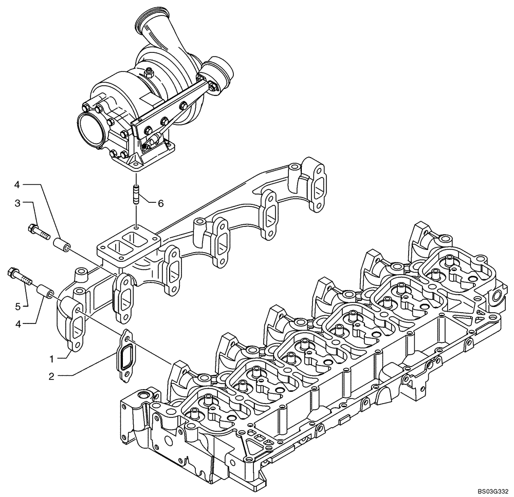 Схема запчастей Case 621D - (02-36) - MANIFOLD - EXHAUST (02) - ENGINE