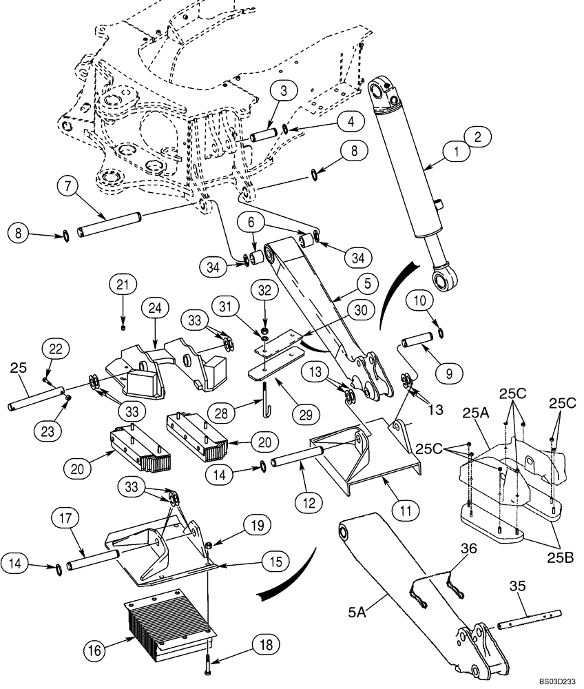 Схема запчастей Case 590SM - (09-19) - BACKHOE - STABILIZERS, PLATES AND PADS (09) - CHASSIS/ATTACHMENTS