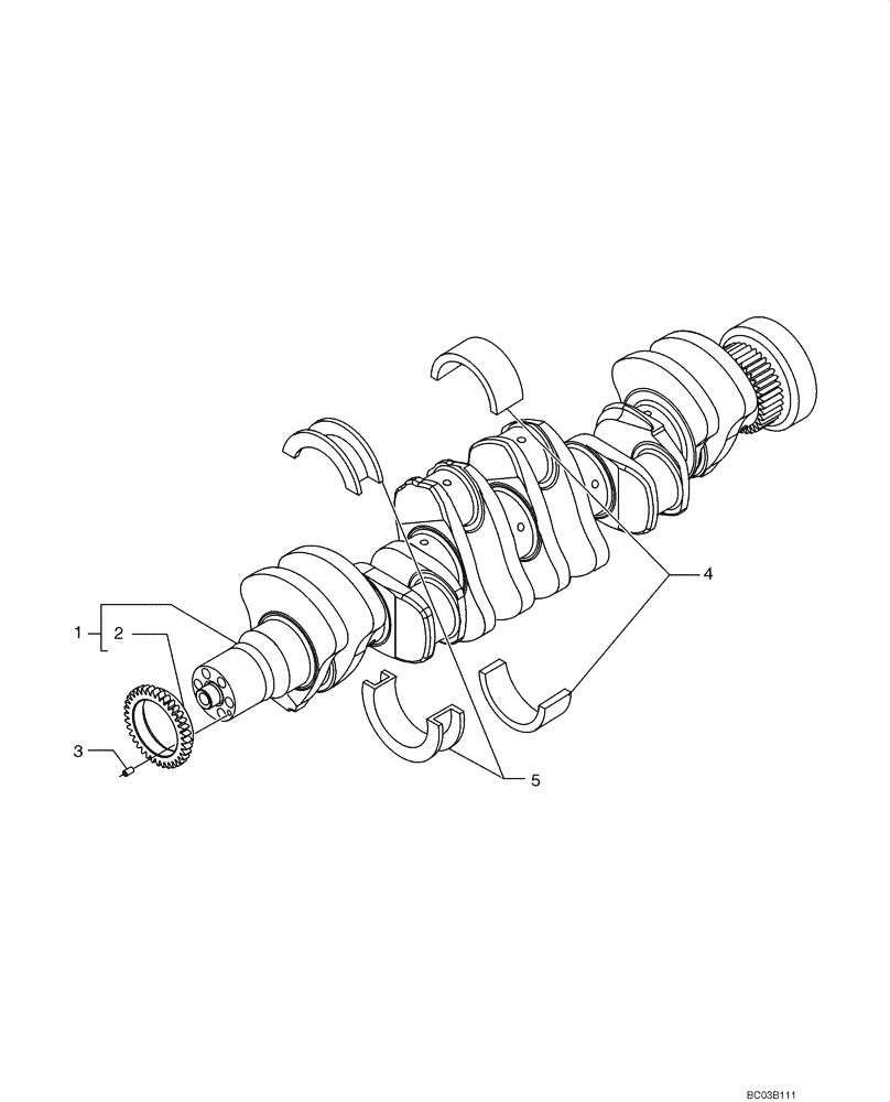 Схема запчастей Case 621D - (02-38) - CRANKSHAFT (02) - ENGINE