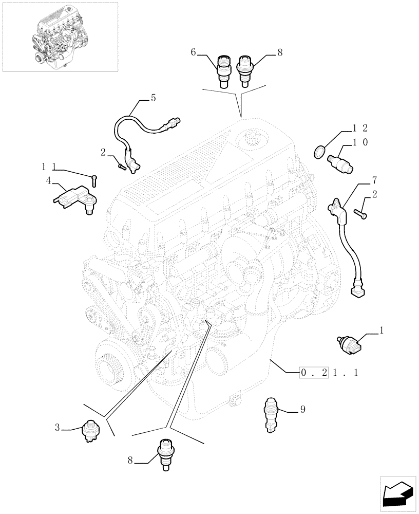 Схема запчастей Case F3AE0684G B004 - (0.17.1[01]) - ELECTRONIC INJECTION (504058915 - 504071663) 