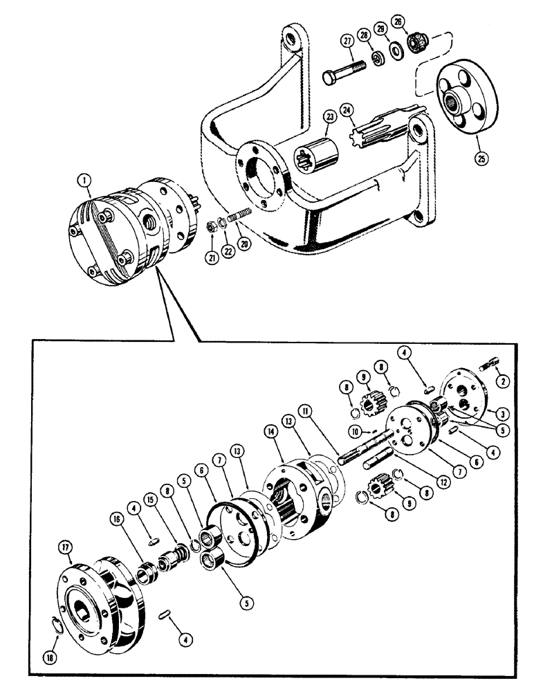 Схема запчастей Case W5A - (154) - HYDRAULIC PUMP AND DRIVE (08) - HYDRAULICS