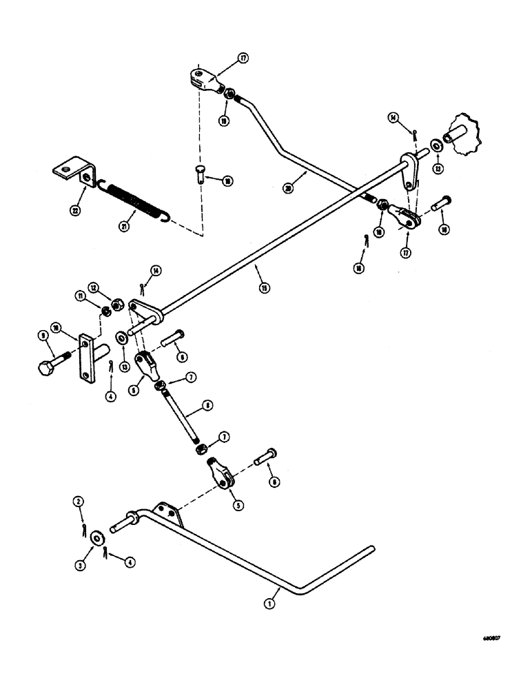 Схема запчастей Case 300 - (012) - THROTTLE CONTROL LINKAGE (01) - ENGINE