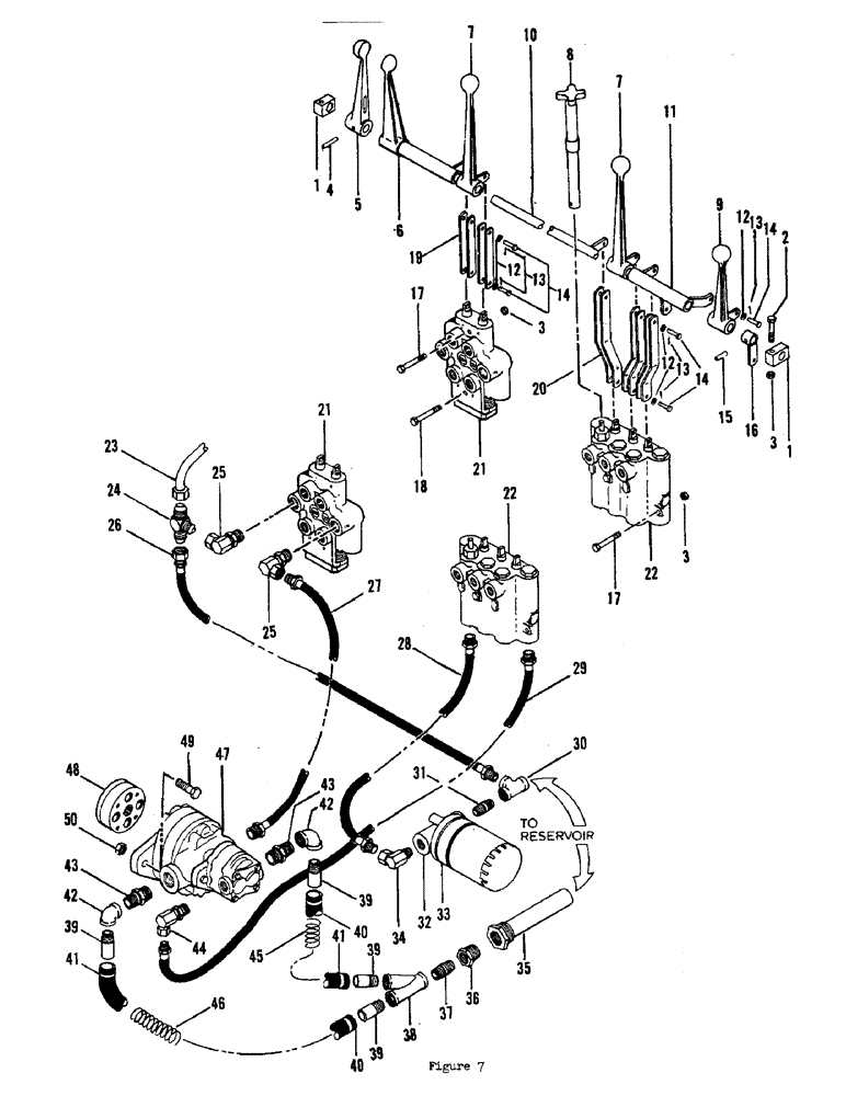 Схема запчастей Case 700 - (16) - HYDRAULIC SYSTEM - PUMP CIRCUIT - VALVE CONTROLS 