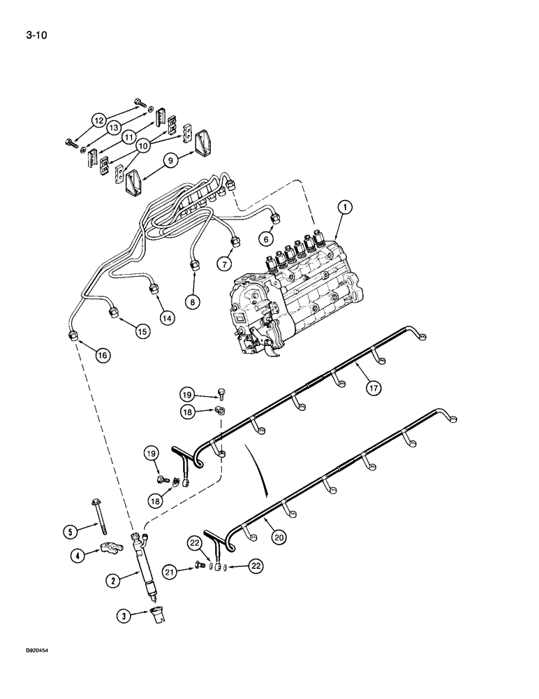 Схема запчастей Case 721 - (3-10) - FUEL INJECTION SYSTEM, 6T-830 ENGINE (03) - FUEL SYSTEM