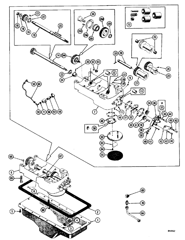 Схема запчастей Case 1000 - (026) - LANCHESTER BALANCER, USED WITH TYPE I CRANKCASE (01) - ENGINE