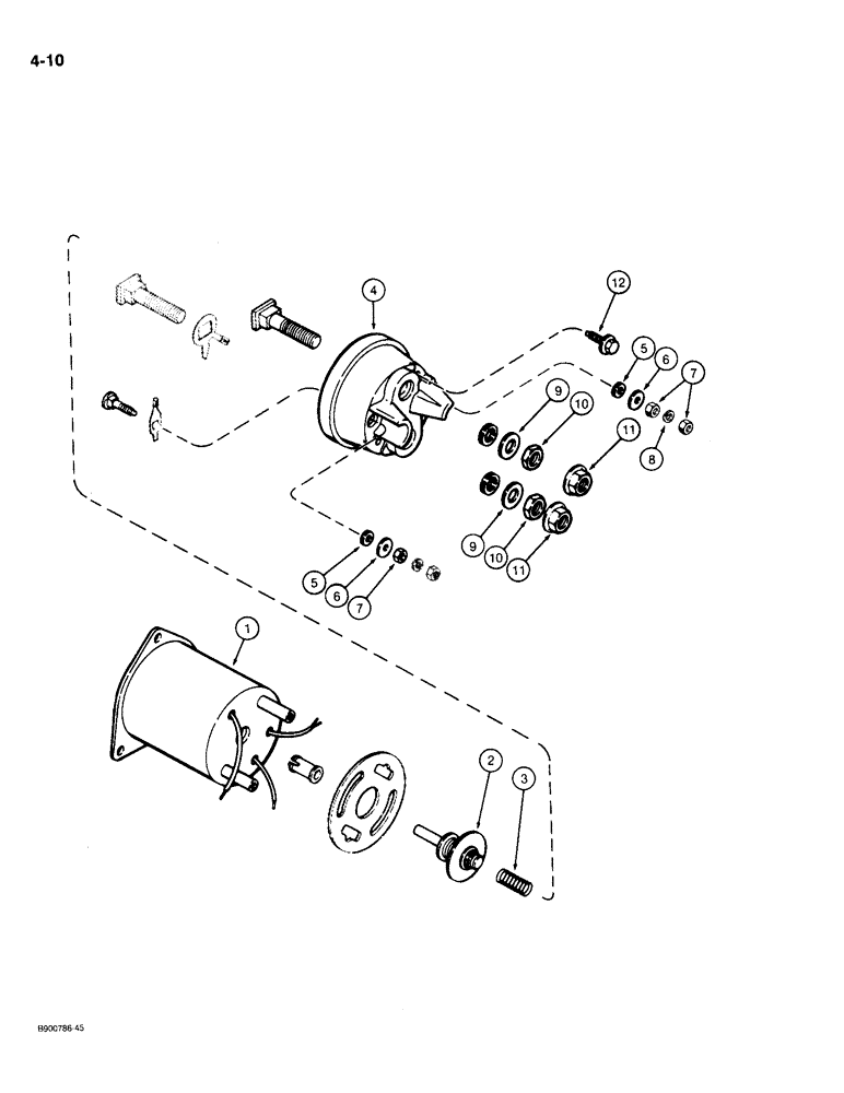 Схема запчастей Case 721 - (4-10) - STARTER SOLENOID ASSEMBLY (04) - ELECTRICAL SYSTEMS