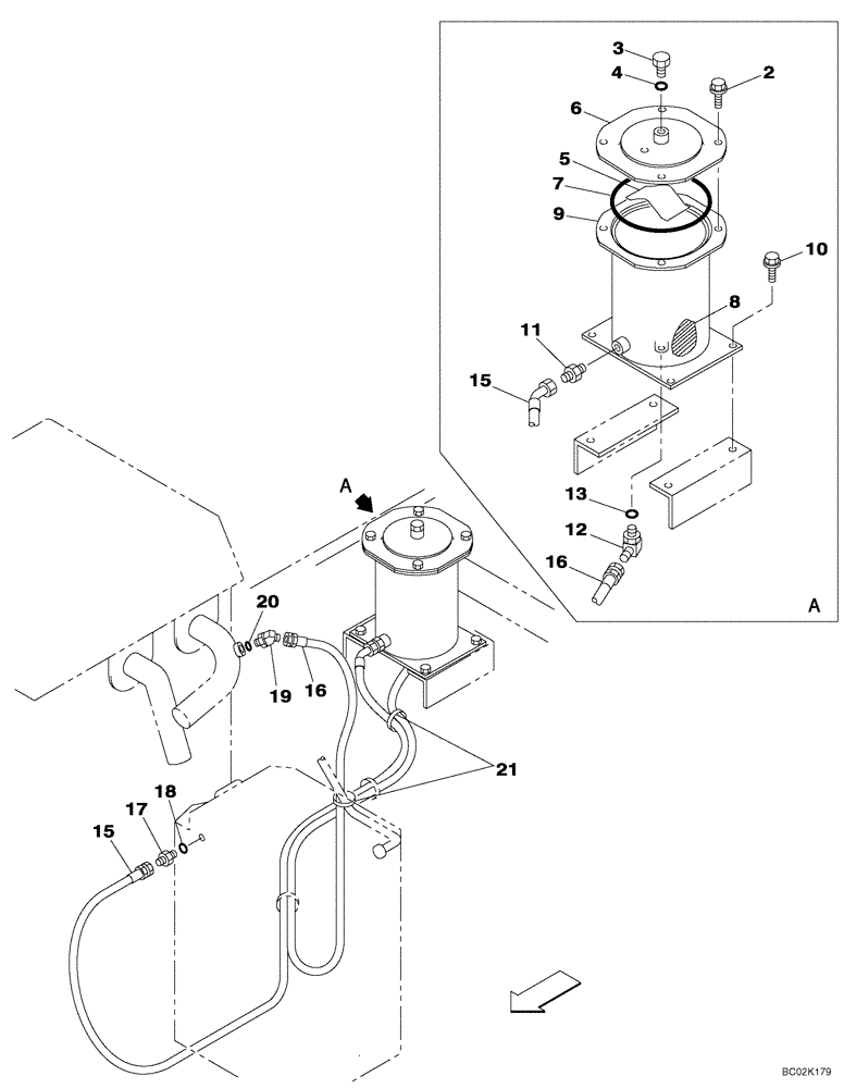 Схема запчастей Case CX460 - (08-06) - HYDRAULICS - BYPASS FILTER (08) - HYDRAULICS