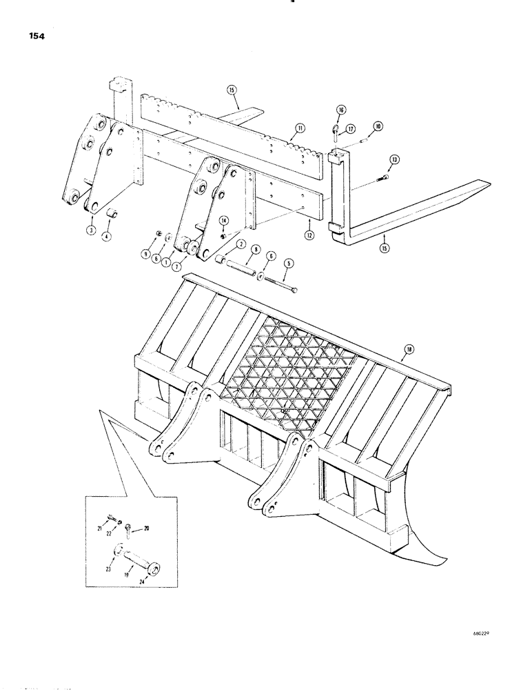 Схема запчастей Case 1150 - (154) - PALLET FORKS (05) - UPPERSTRUCTURE CHASSIS