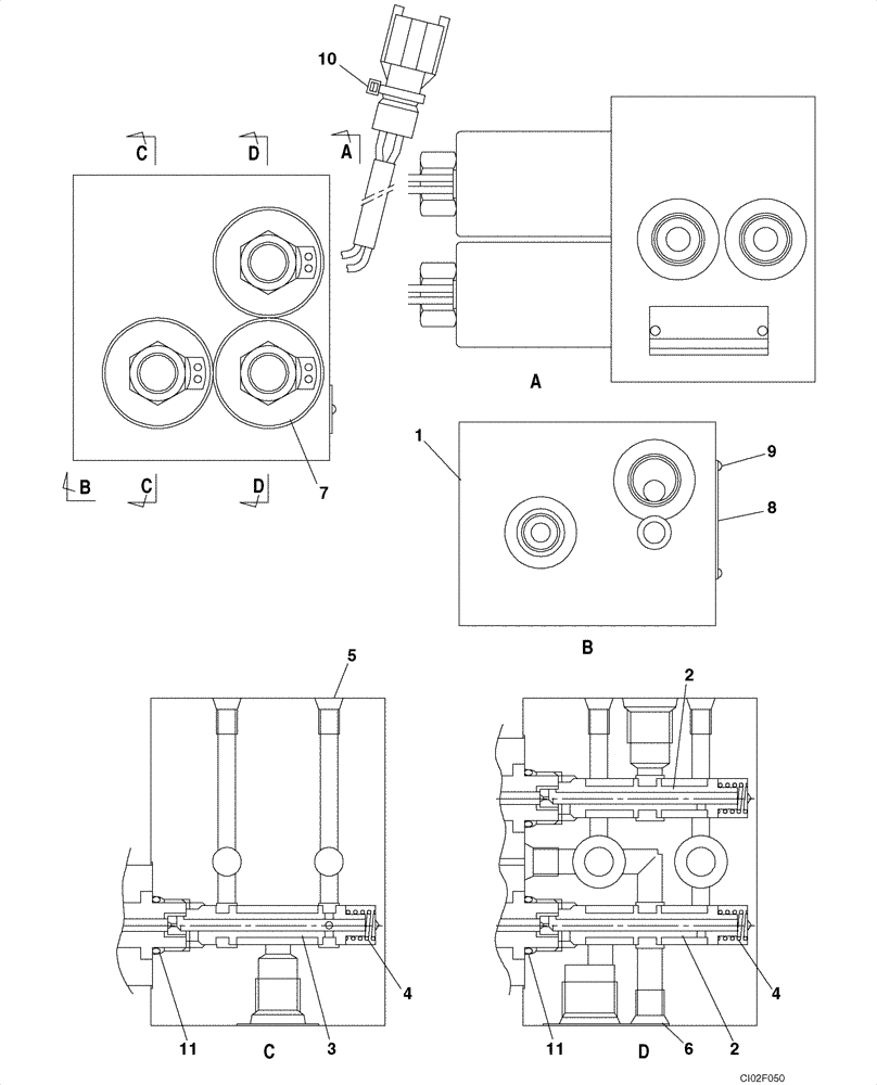 Схема запчастей Case CX75SR - (08-29) - VALVE, SOLENOID - PILOT PRESSURE, RETURN LINES (08) - HYDRAULICS