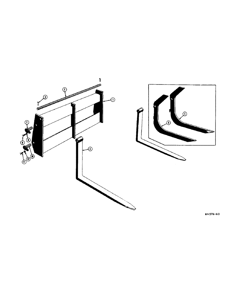 Схема запчастей Case 310D - (108[1]) - LOGGING AND PALLET FORKS (05) - UPPERSTRUCTURE CHASSIS