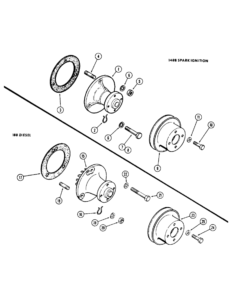 Схема запчастей Case 310G - (048) - WATER PUMP, (148B) SPARK IGNITION ENGINE (01) - ENGINE