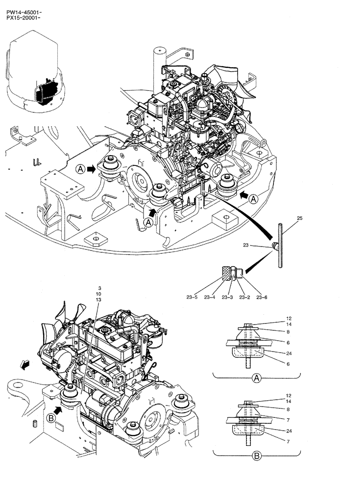 Схема запчастей Case CX36B - (05-002) - ENGINE INSTAL (COOLER) OPTIONAL PARTS