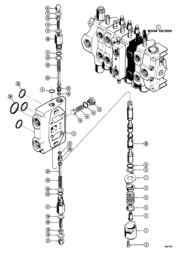 Схема запчастей Case 34 - (198) - D40755 BACKHOE BOOM SECTION 