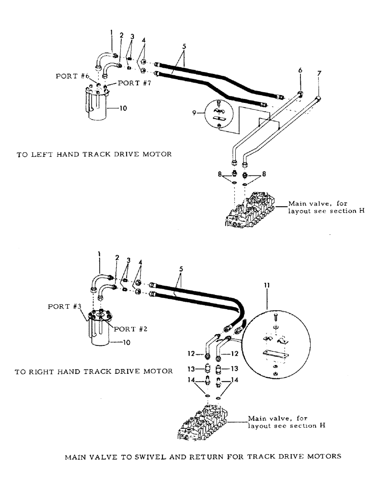 Схема запчастей Case 30YC - (G15) - MAIN VALVE TO SWIVEL AND RETURN FOR TRACK DRIVE MOTORS (07) - HYDRAULIC SYSTEM