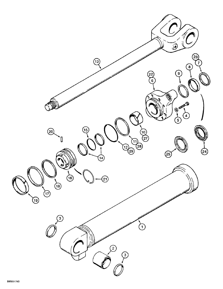 Схема запчастей Case 721B - (8-050) - LIFT CYLINDERS (08) - HYDRAULICS