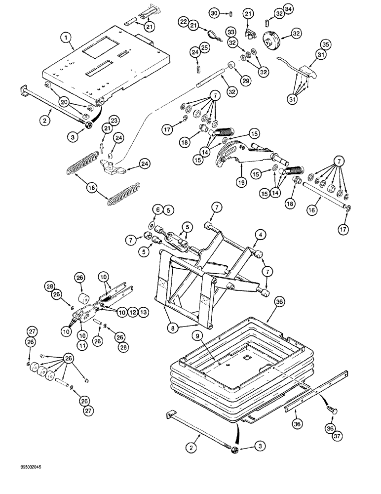 Схема запчастей Case 921 - (9-036) - SUSPENSION SEATS (09) - CHASSIS/ATTACHMENTS