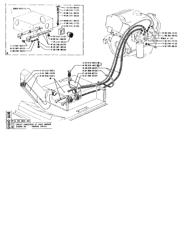 Схема запчастей Case 90BCL - (123) - ENGINE OIL AND HEATING CIRCUIT (01) - ENGINE