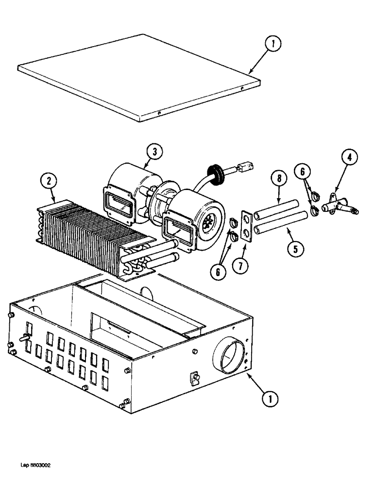 Схема запчастей Case 1088 - (4-28) - CAB HEATER, SCHNEEBELI - CHABAUD IF USED (04) - ELECTRICAL SYSTEMS