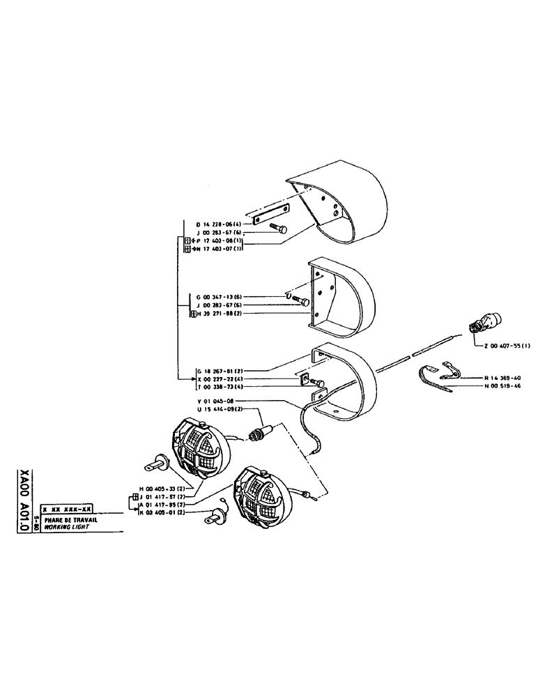 Схема запчастей Case 160CL - (274) - WORKING LIGHT (06) - ELECTRICAL SYSTEMS