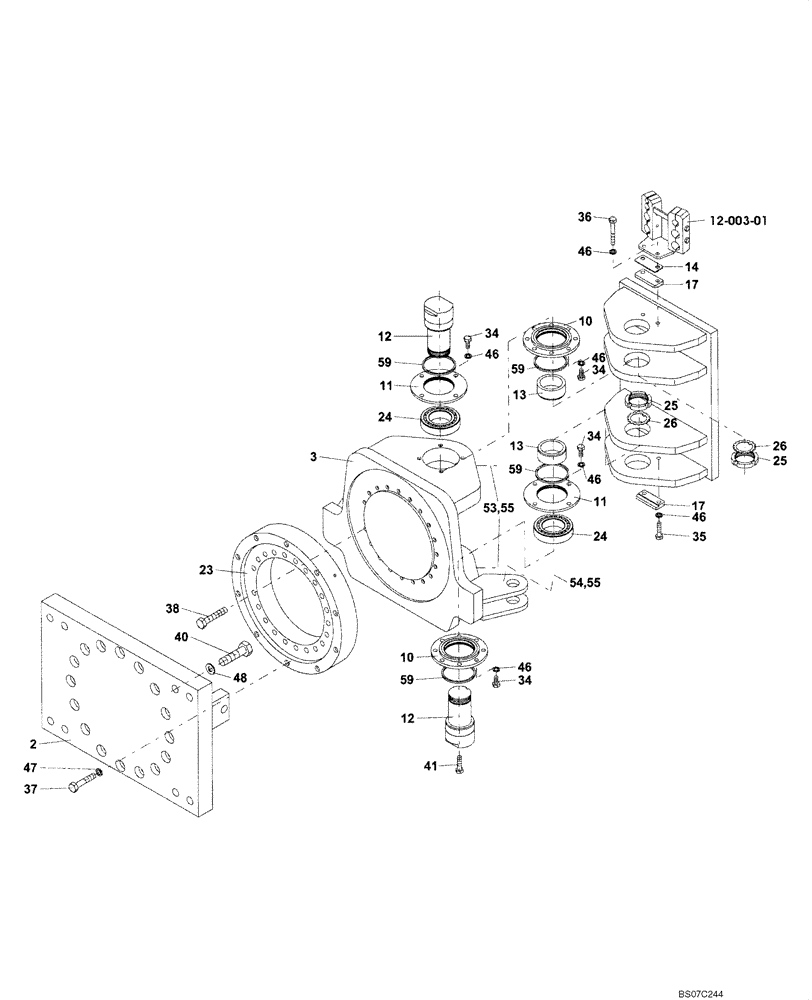 Схема запчастей Case SV212 - (12-002-00[01]) - CHASSIS - LINKAGE JOINT (GROUP 63) (ND126671) (09) - CHASSIS/ATTACHMENTS