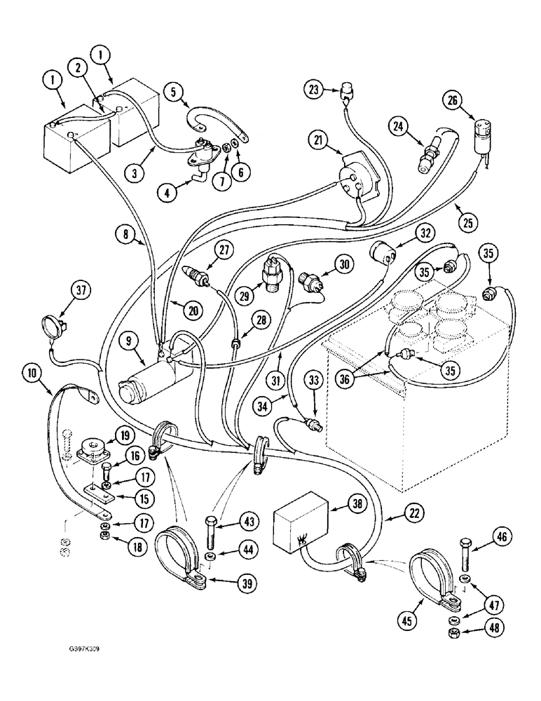 Схема запчастей Case 170C - (4-04) - ENGINE ELECTRICAL SYSTEM (04) - ELECTRICAL SYSTEMS