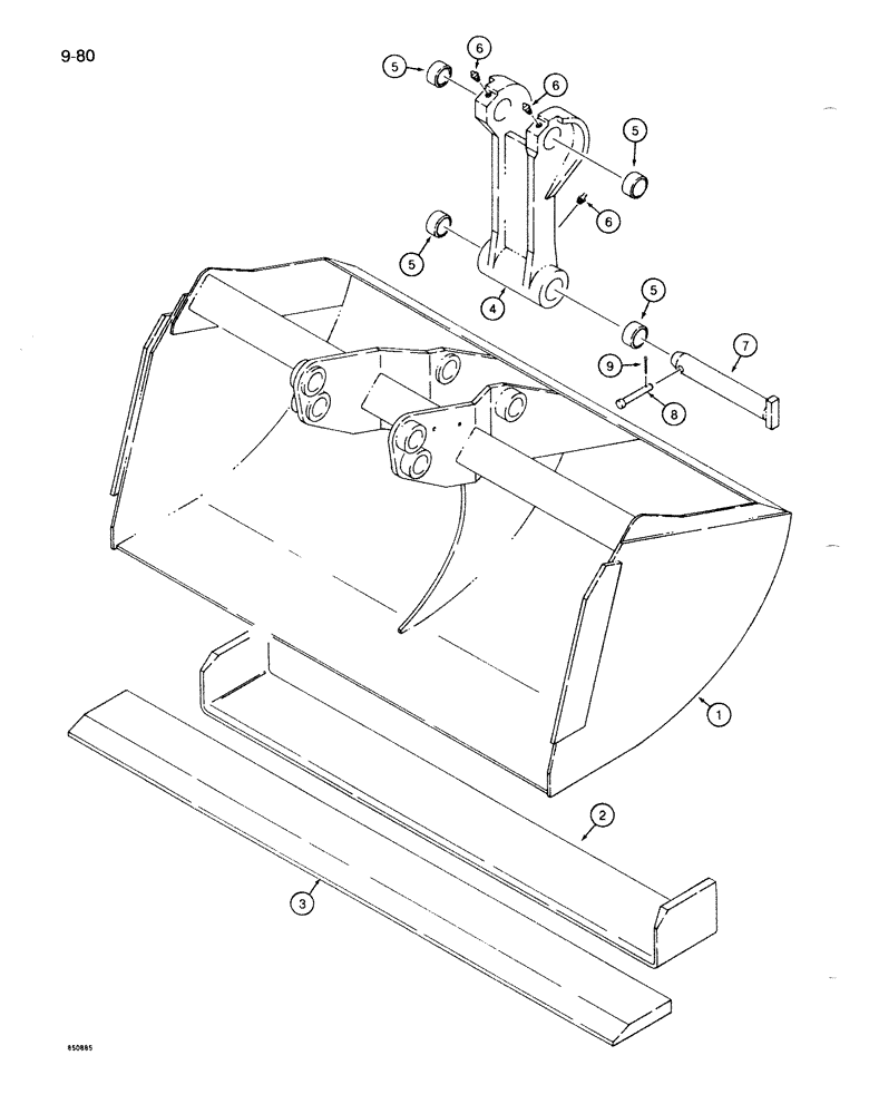 Схема запчастей Case 1086B - (9-080) - DITCH BUCKETS (09) - CHASSIS