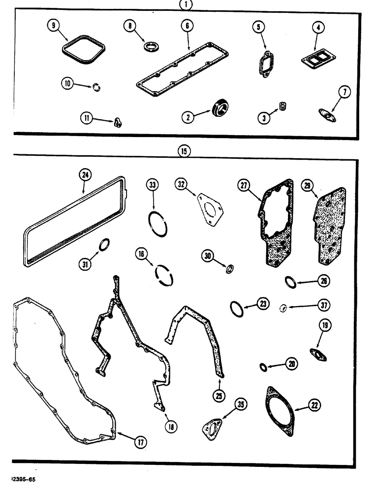 Схема запчастей Case 1088 - (050) - GASKET KITS (10) - ENGINE