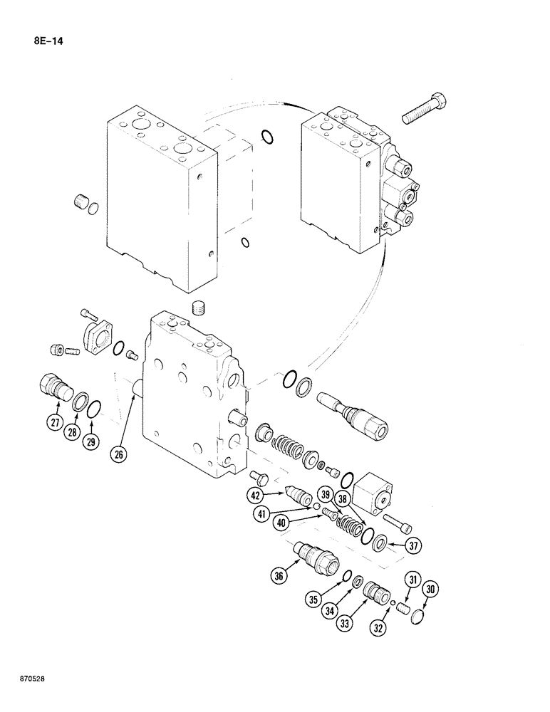 Схема запчастей Case 688 - (8E-14) - CONTROL VALVE, USED WITH HYDRAULIC HAMMER, CONTD (08) - HYDRAULICS