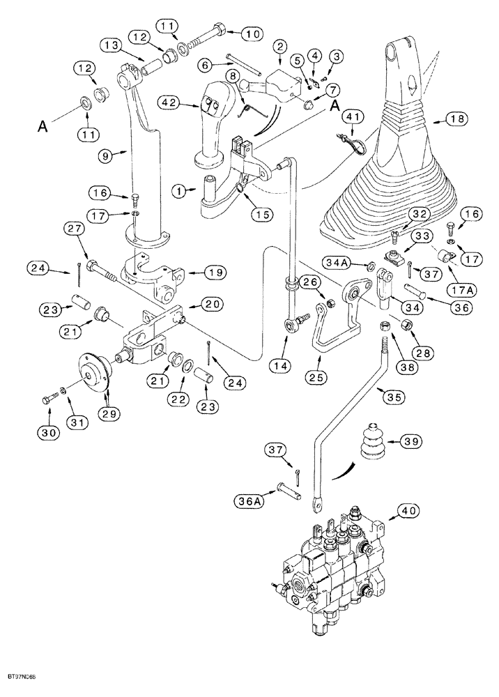 Схема запчастей Case 580SL - (9-004) - LOADER CLAM CONTROL (09) - CHASSIS/ATTACHMENTS