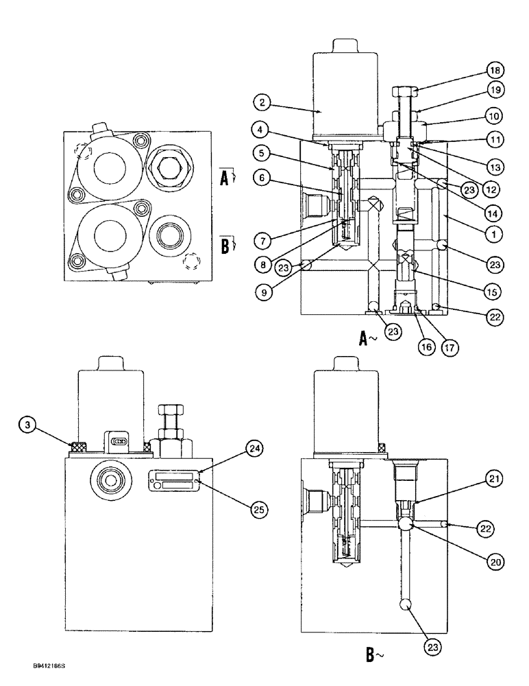 Схема запчастей Case 9010B - (8-124) - SWING BRAKE RELEASE VALVE (08) - HYDRAULICS