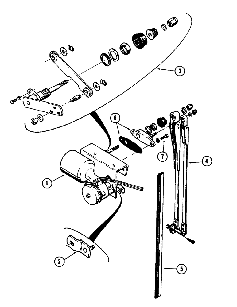 Схема запчастей Case 880B - (102) - WINDSHIELD WIPER KIT, (USED ON UNITS WITH SERIAL NUMBER 6201877 & AFTER) (05) - UPPERSTRUCTURE CHASSIS