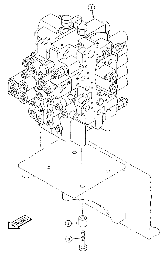 Схема запчастей Case 9050B - (8-158) - CONTROL VALVE MOUNTING (08) - HYDRAULICS