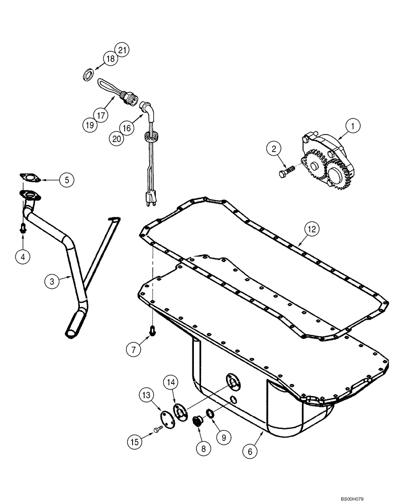 Схема запчастей Case CX290 - (02-13) - OIL PUMP, PAN - HEATER (02) - ENGINE